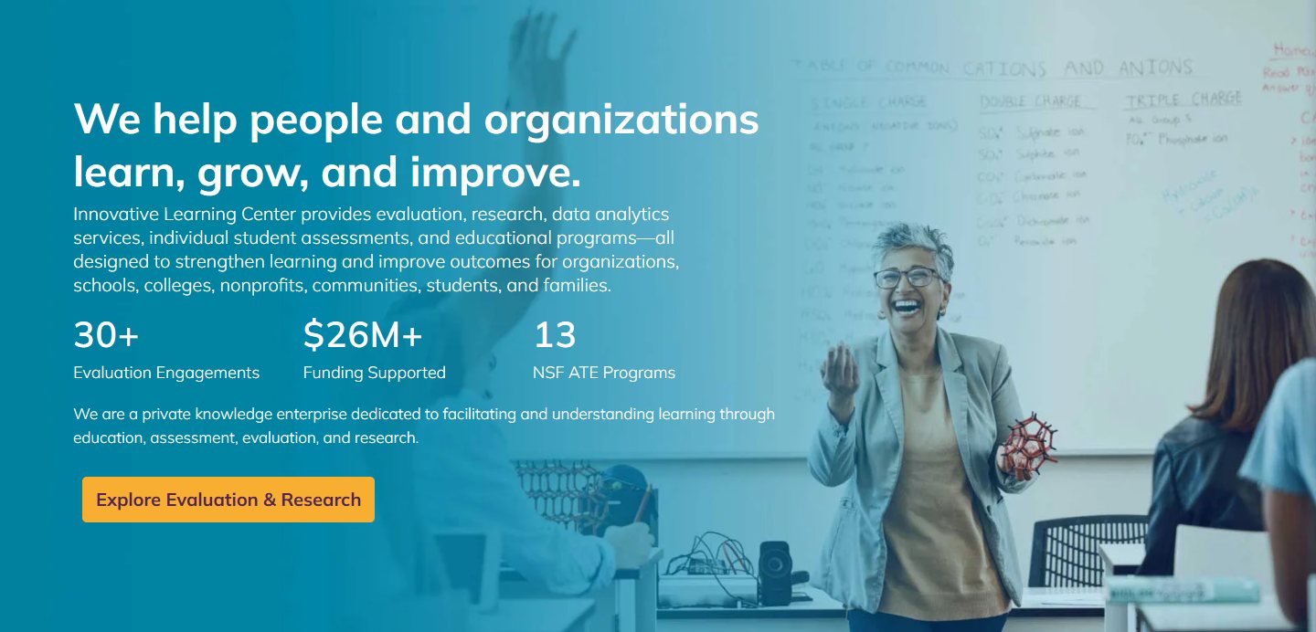 Innovative Learning Center website homepage