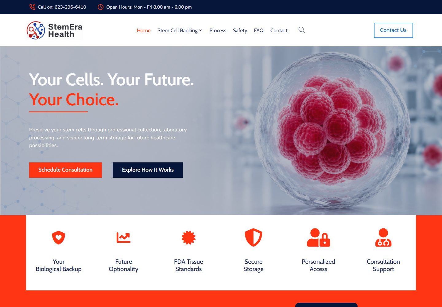 StemEra Health website homepage
